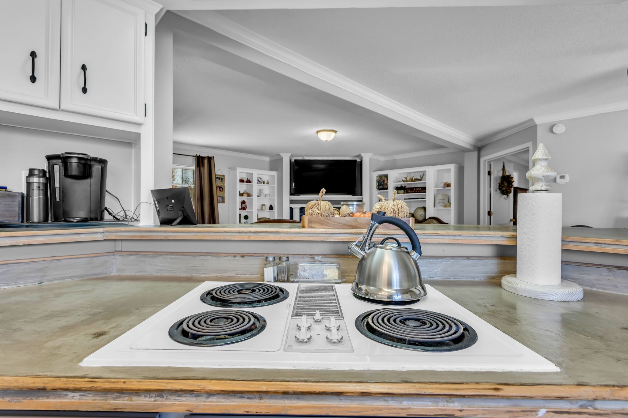 2673 McKnight Road Culleoka, TN 38451 - Photo 15 of 41 a kitchen with a stove and a wooden floor