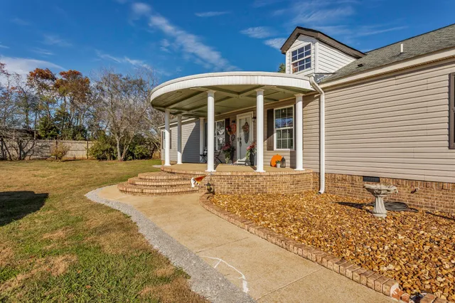 front view of a house with a outdoor space