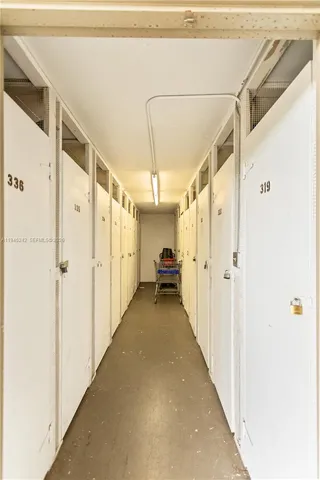 a view of a hallway with a window