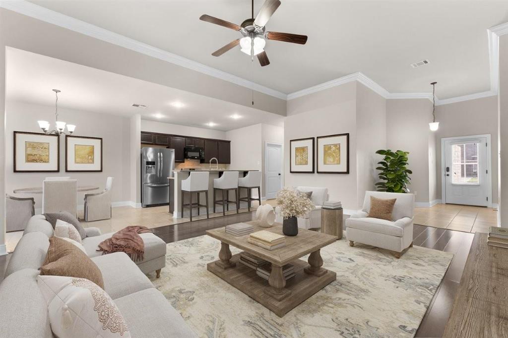 1923 Thibodeaux Road Lake Charles, LA 70607 - Photo 2 of 29 VIRTUAL STAGED PHOTO of Living/Dining/Kitchen areas