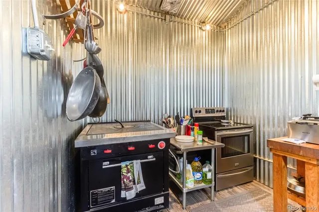 a room with furniture and a fireplace