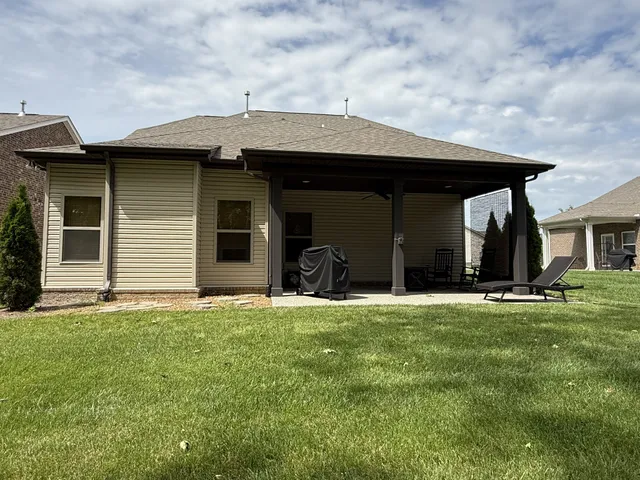 a house view with a garden space