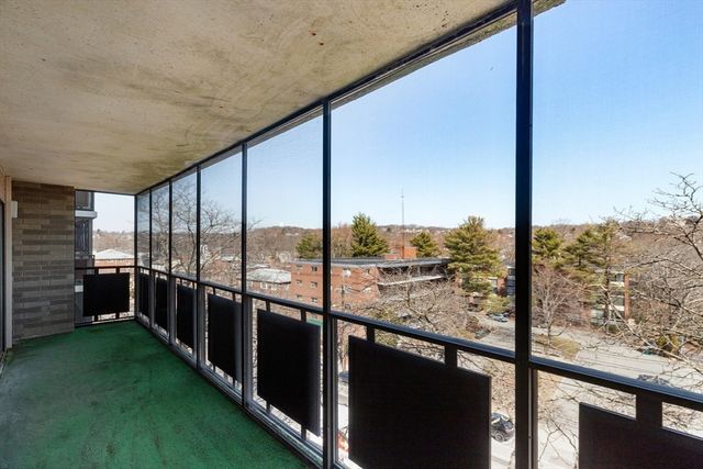 a view of a city from a balcony