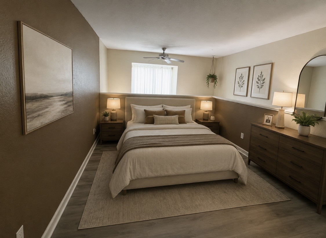 16120 Stuebner Airline Road, Unit 202 Spring, TX 77379 - Photo 7 of 12 a bedroom with a bed and a window