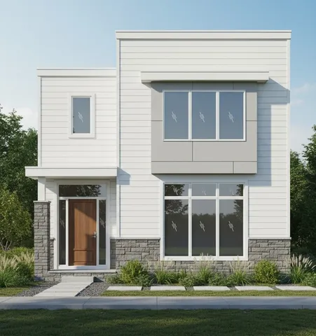 a front view of a house