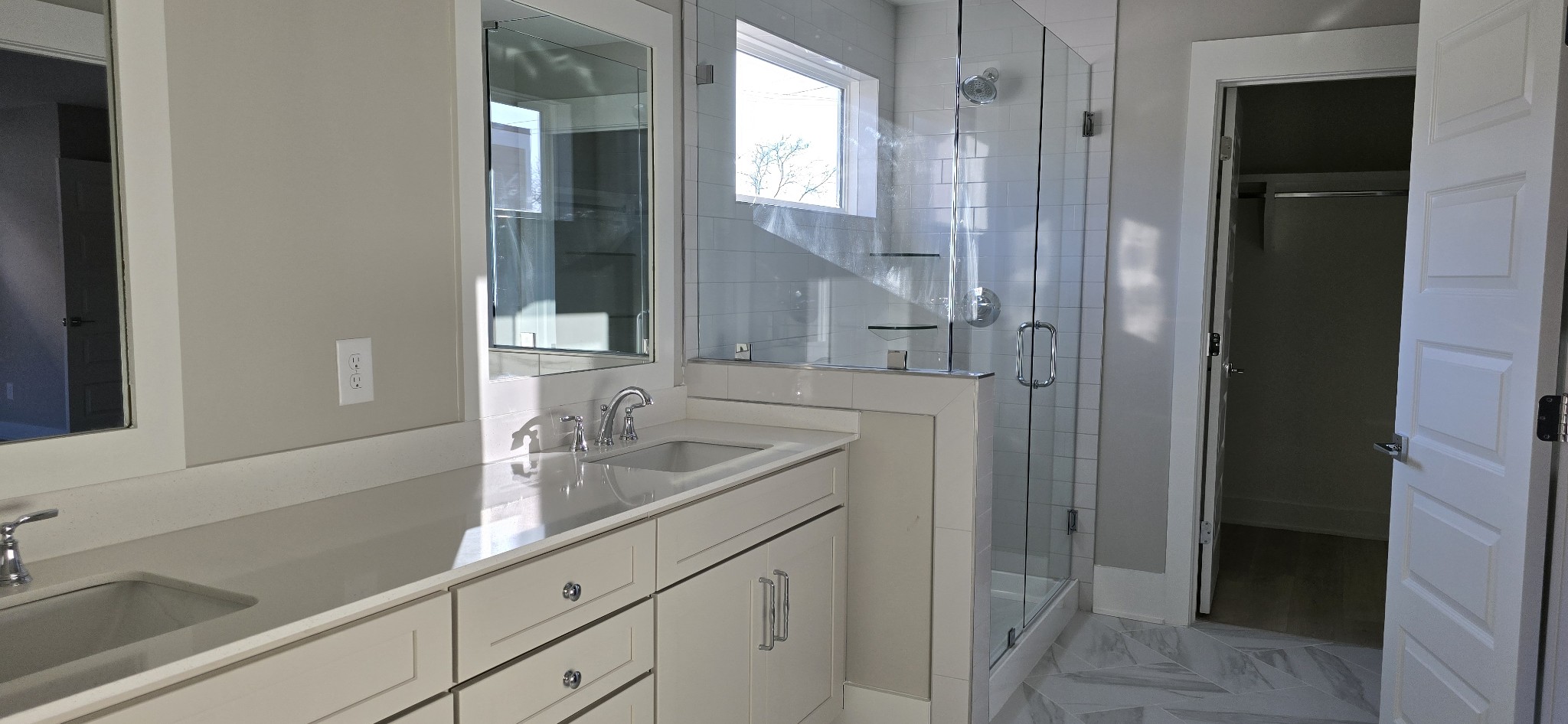 3043 A Hillside Road Nashville, TN 37207 - Photo 21 of 26 a bathroom with a sink and mirror with shower