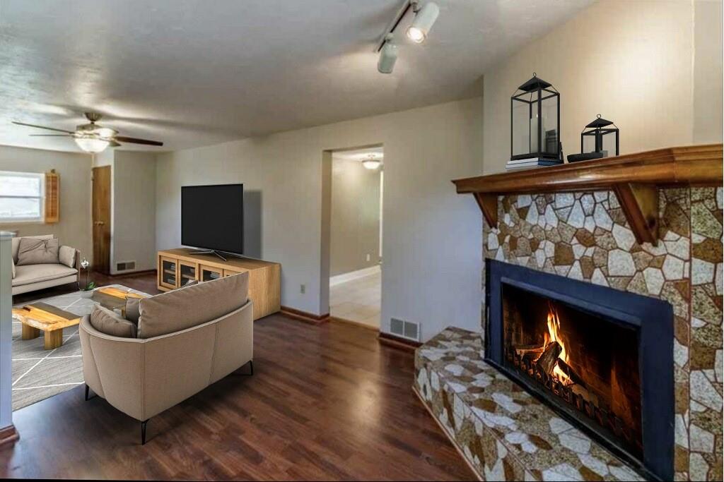 803 Cliff Mine Road Imperial, PA 15126 - Photo 3 of 24 a living room with furniture and a fireplace