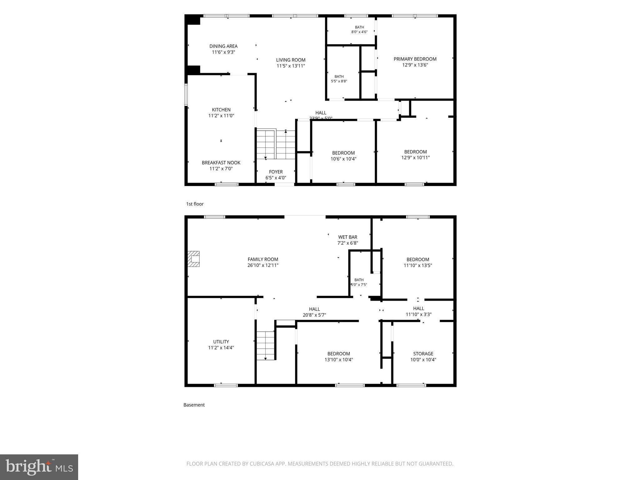 9517 Perry Brook Court Baltimore, MD 21236 - Photo 30 of 30 Combined UL and LL Floor Plans, approx room sizes