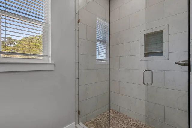a bathroom with a shower