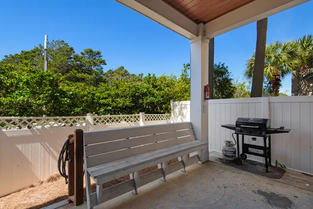 a view of a bench in a balcony