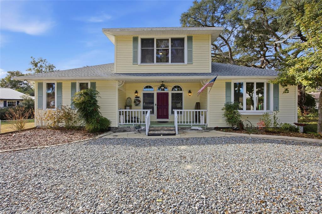 front view of a house with a porch