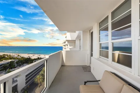a view of balcony with ocean view