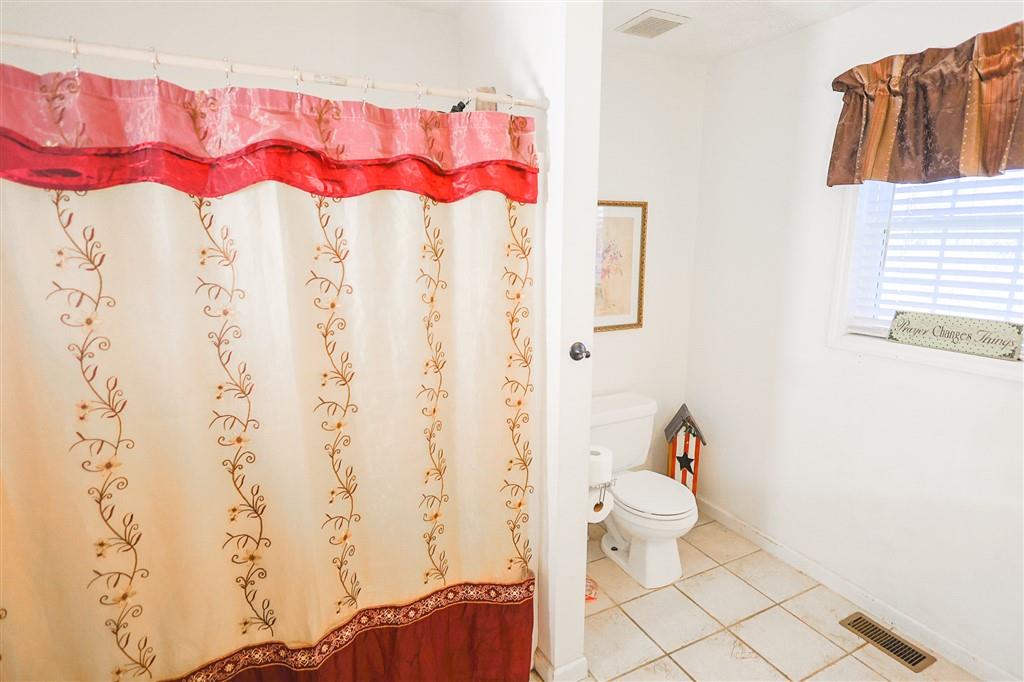760 Breedlove Road Ball Ground, GA 30107 - Photo 9 of 18 a bathroom with a toilet and a shower curtain