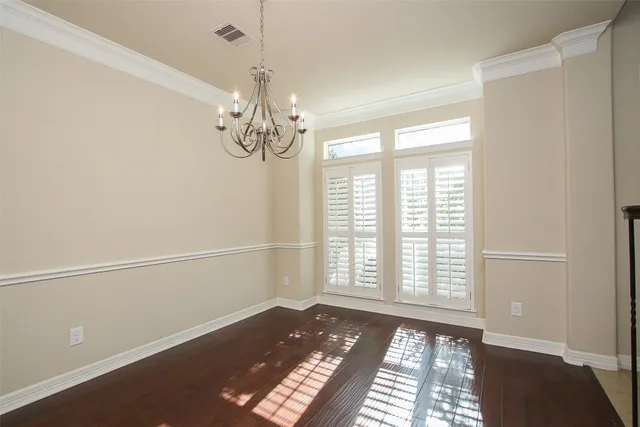 a view of a room with a window