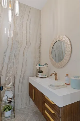 a bathroom with a shower and a toilet