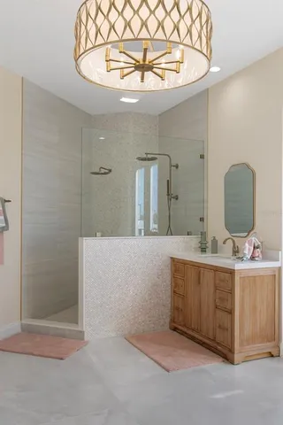 a view of a livingroom with furniture and a fireplace