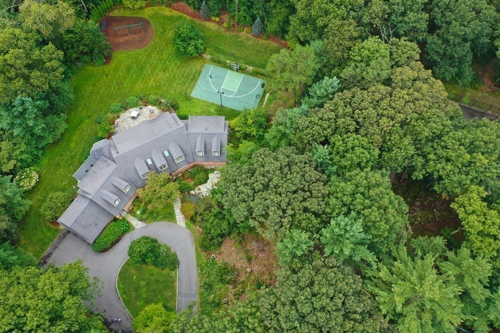 37 Autumn Road Weston, MA 02493 - Photo 42 of 42 an aerial view of a house with a yard basket ball court and outdoor seating