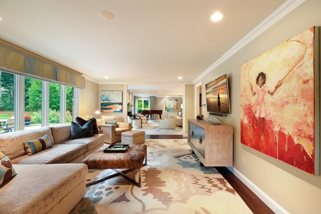 37 Autumn Road Weston, MA 02493 - Photo 8 of 42 a living room with furniture and a flat screen tv