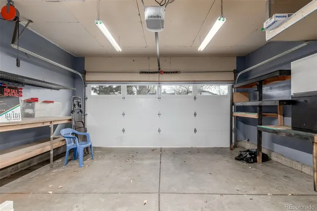 a view of a garage room