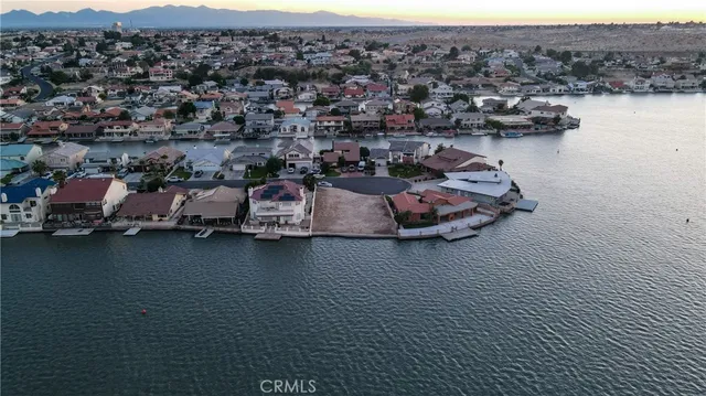 a view of a lake with a mountain in the background