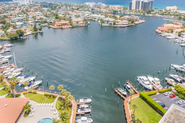 an aerial view of a house with outdoor space