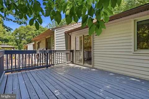 a porch with seating space