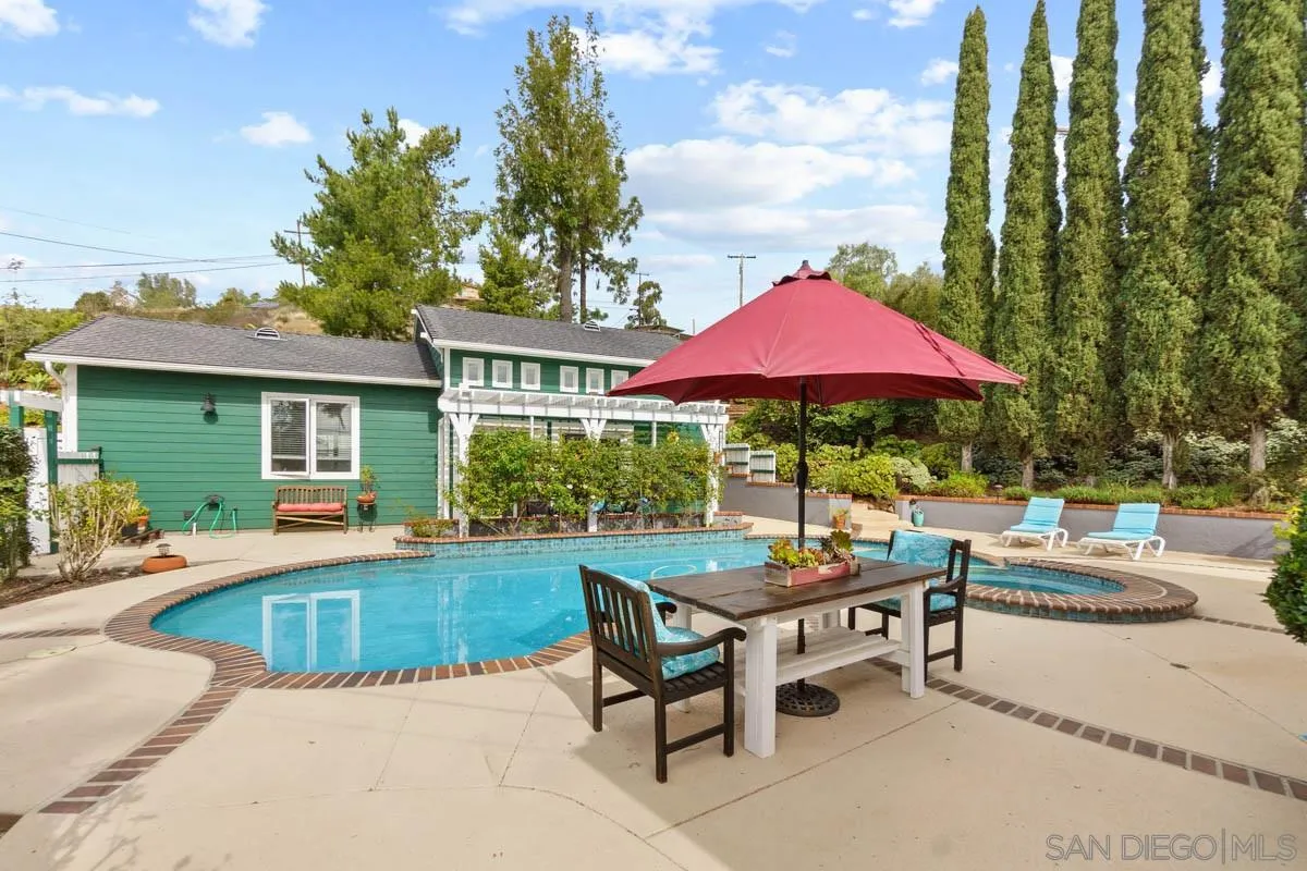 14770 High Valley Road Poway, CA 92064 - Photo 7 of 32 a view of a house with backyard sitting area and swimming pool