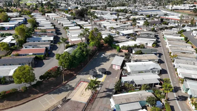 an aerial view of multiple house
