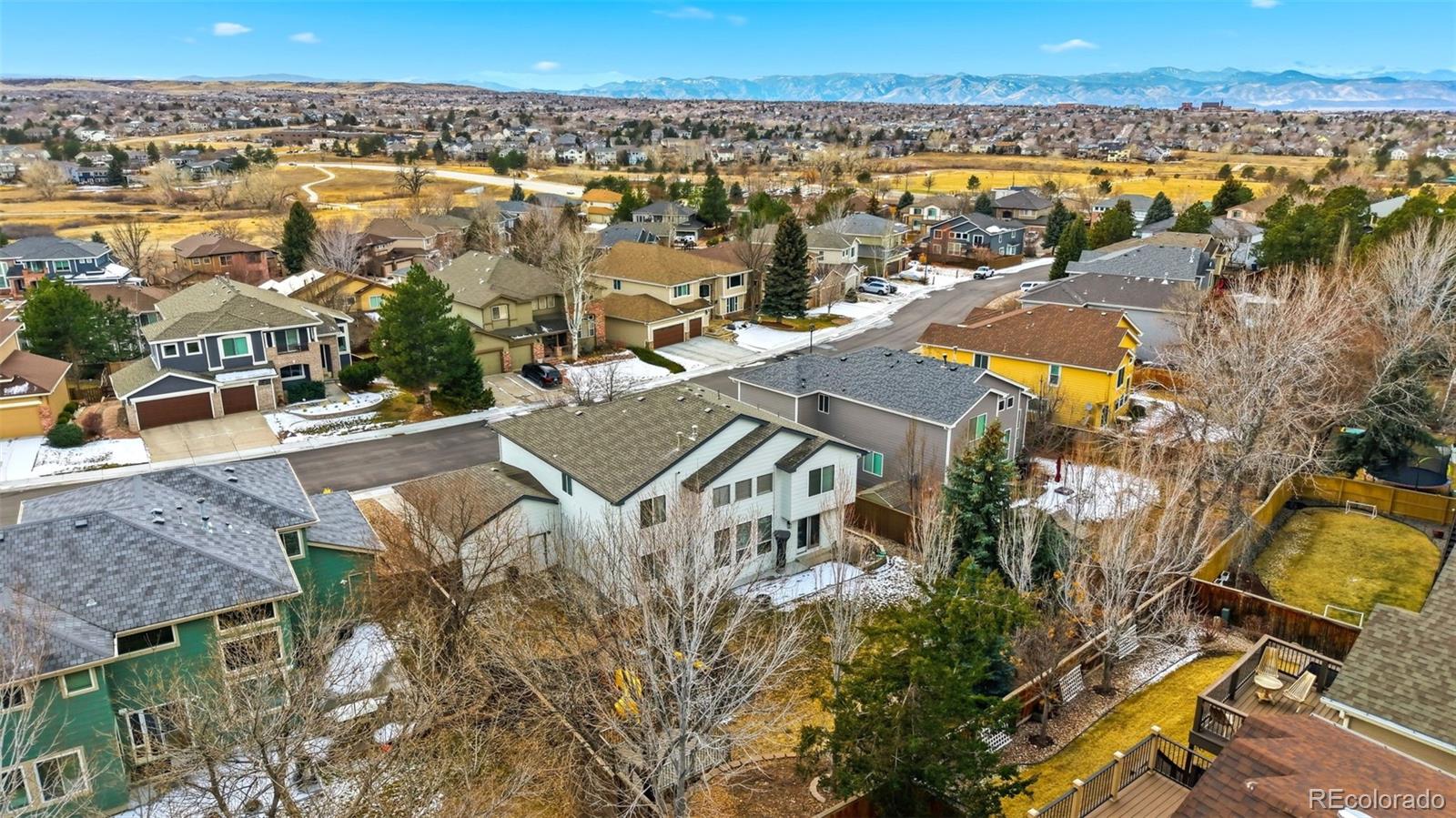 6621 Millstone Place Highlands Ranch, CO 80130 - Photo 47 of 48 an aerial view of residential houses with outdoor space