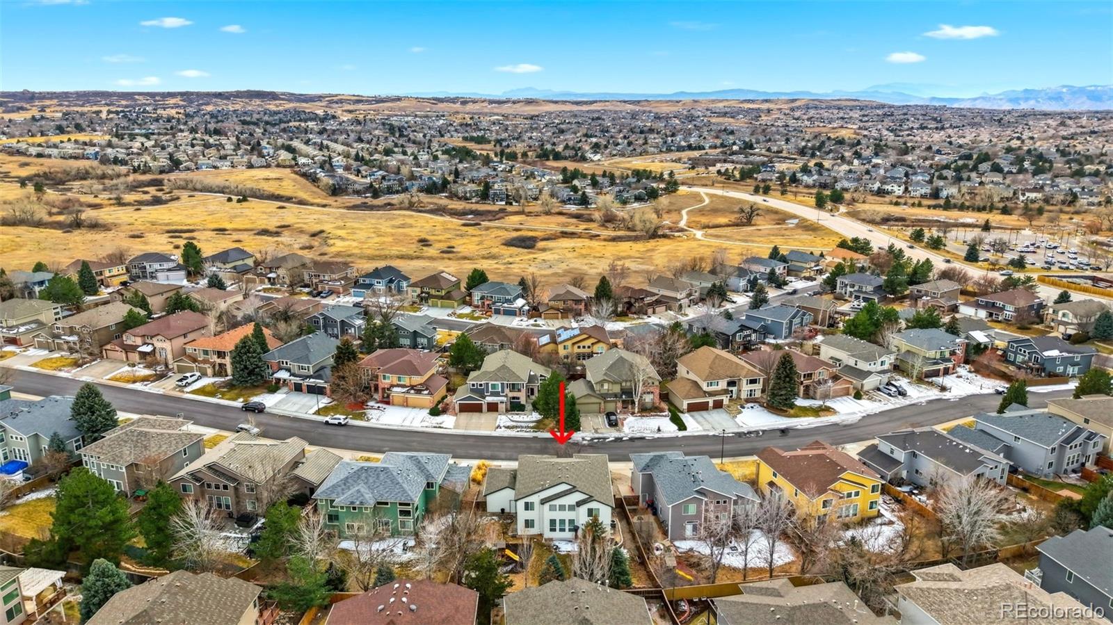 6621 Millstone Place Highlands Ranch, CO 80130 - Photo 48 of 48 an aerial view of residential houses with outdoor space