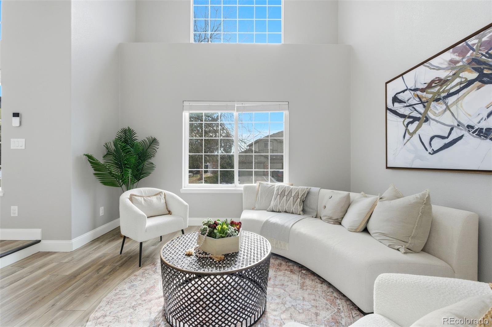 6621 Millstone Place Highlands Ranch, CO 80130 - Photo 6 of 48 a living room with furniture and a potted plant