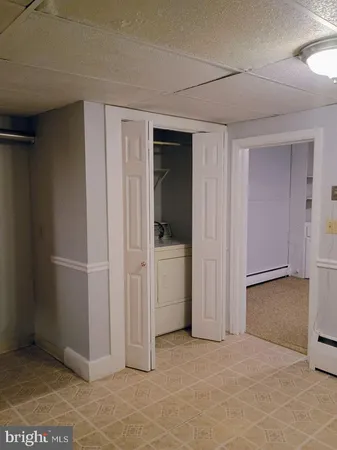 an empty room with closet