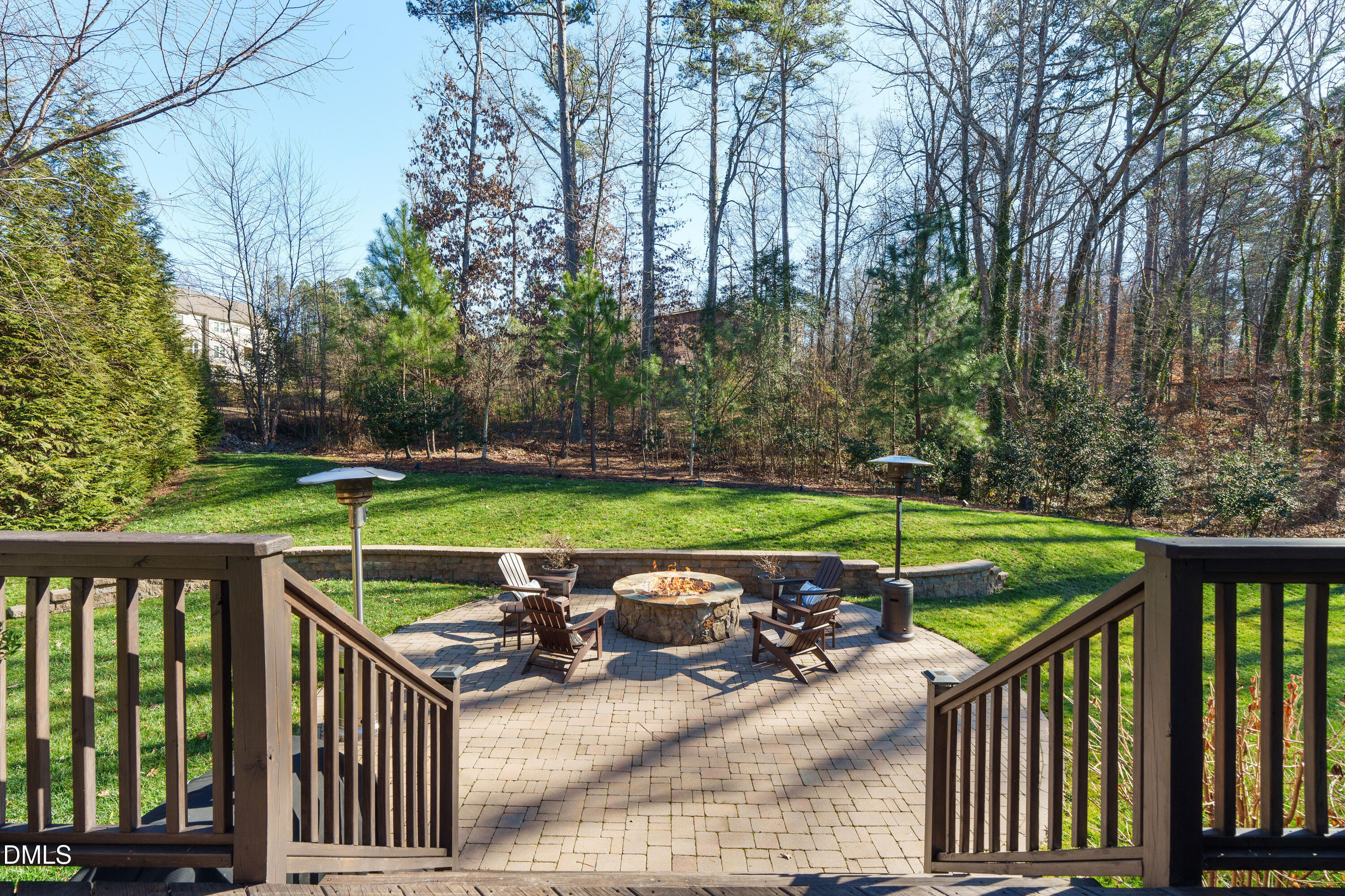 3353 Cheswick Drive Raleigh, NC 27609 - Photo 16 of 53 a view of yard with seating area and trees around