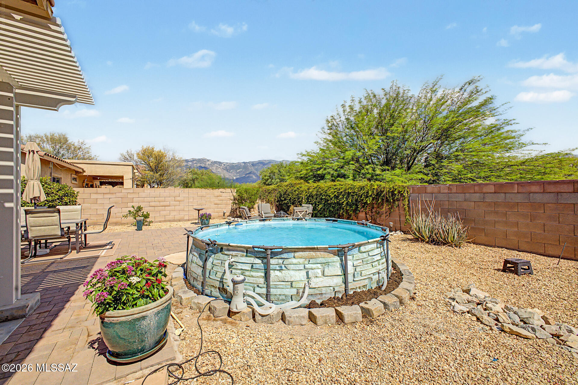 3664 East Northern Dancer Road Tucson, AZ 85739 - Photo 38 of 42 Rear Yard with Above Ground Pool