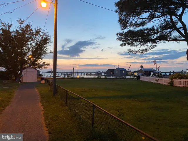 a view of a lake with houses in the back