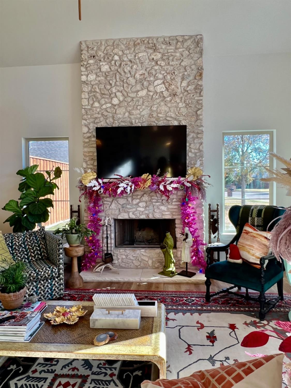 5902 112th Street Lubbock, TX 79424 - Photo 8 of 47 a living room with furniture and a fireplace