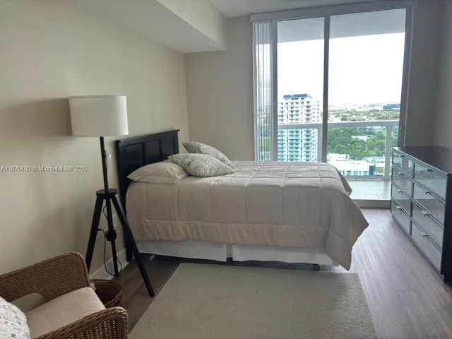 a view of a lake in middle of the town