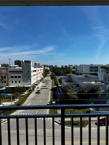 a view of city from a balcony