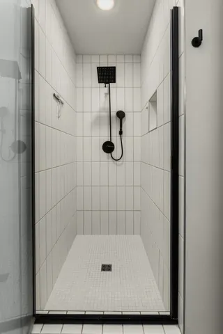 a bathroom with a shower