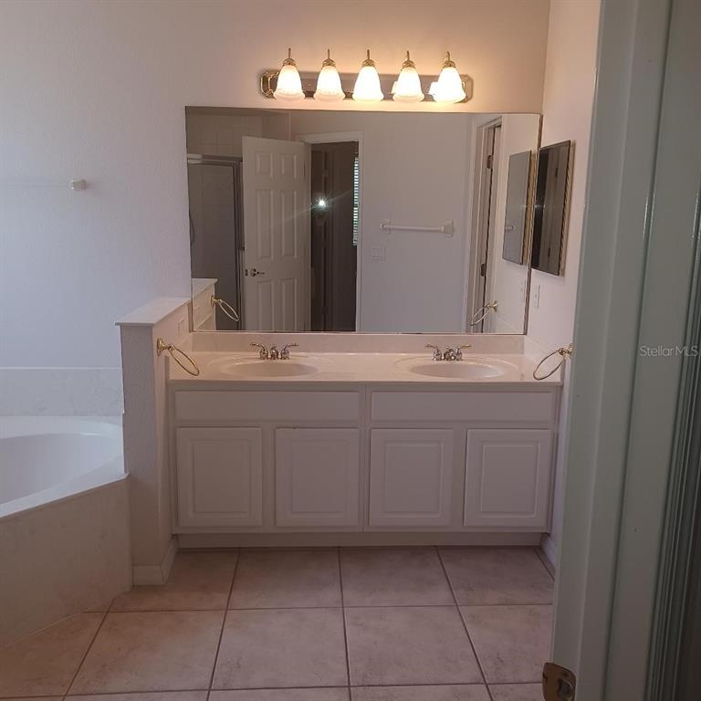 3807 Beacon Ridge Way Clermont, FL 34711 - Photo 13 of 15 a bathroom with a sink vanity and mirror