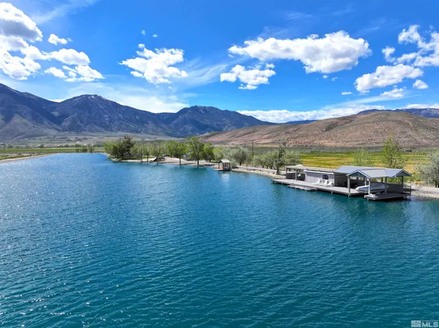a view of a lake with a mountain