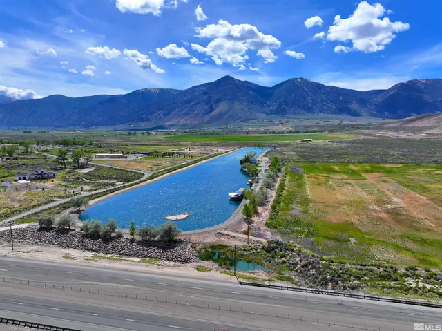 a view of a lake with a mountain
