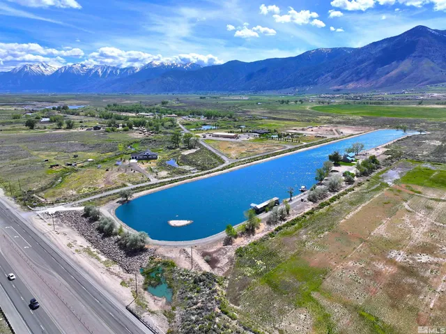 a view of lake and mountain