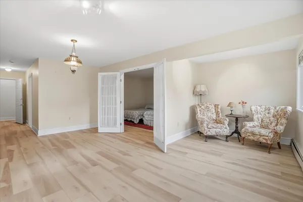 a living room with furniture