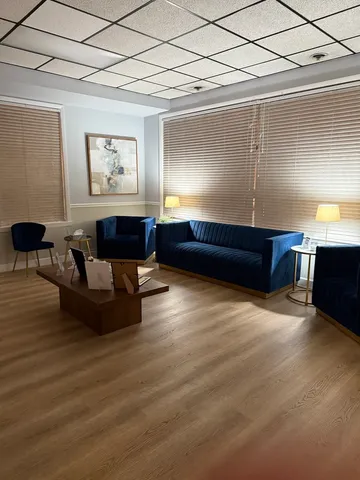 a living room with furniture