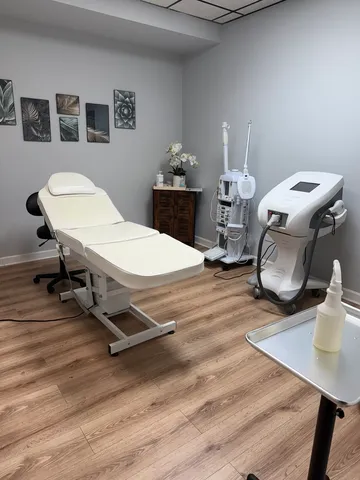 a bed room with a bed and a table