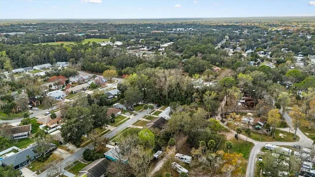 a view of a swimming pool with a yard