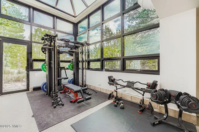 a living room with furniture