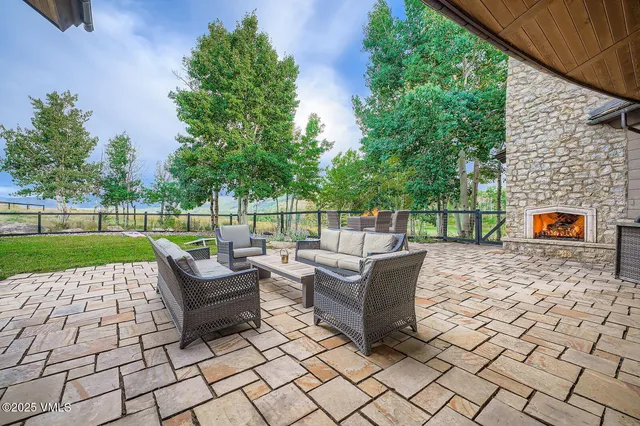 a outdoor space with the couches and a potted plant