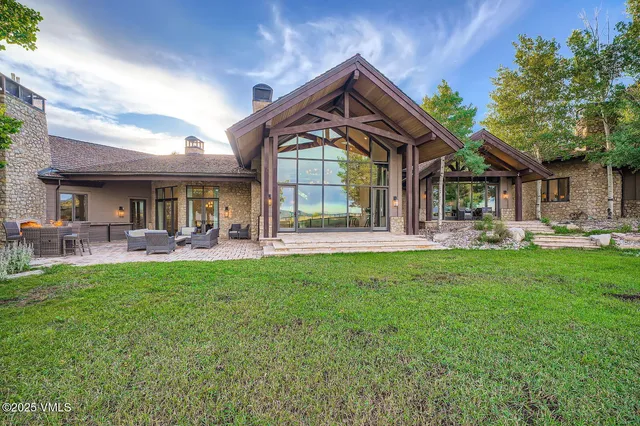 a view of an outdoor space and mountain view
